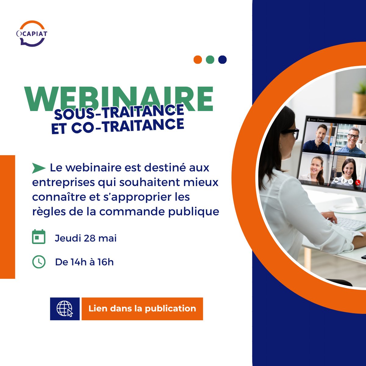 ocapiat's tweet photo. 🚨 J-2 avant notre webinaire | La sous-traitance et la co-traitance
👉 Vous souhaitez répondre à un marché public avec un co-traitant ou un sous-traitant mais vous ne savez pas comment vous y prendre ?
📅 Jeudi 28 mai de 14h à 16h, Gratuit 
🔗 https://t.co/H32uwVmXRZ https://t.co/liB3czzekT