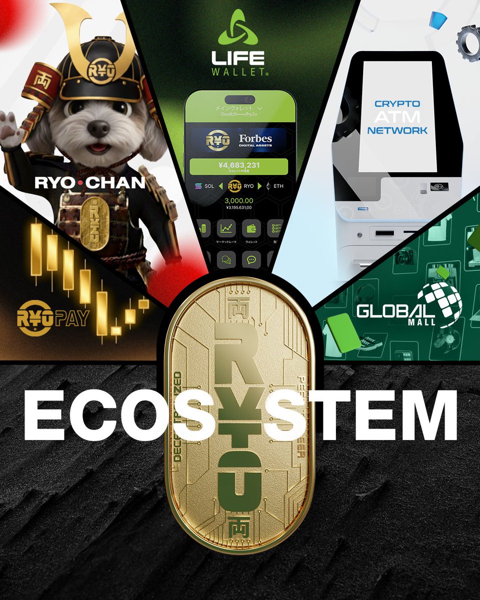 ryodigital's tweet photo. The RYO Ecosystem is designed to make digital assets part of everyday life.

From LIFE Wallet and real-world payments to global commerce, crypto ATMs, and AI-powered tools — everything works together seamlessly.

Built for simplicity. Delivering real-world utility.

🎥 Watch the full video:
https://t.co/KkMpCCcnLK

#RYO #RYODigital #RYOEcosystem #Web3 #DigitalAssets