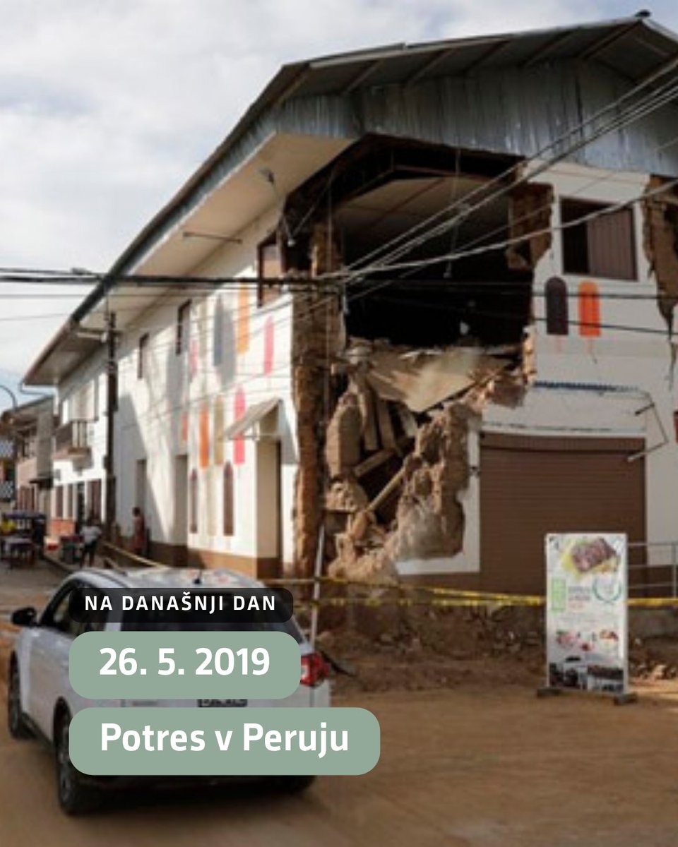 ARSO_potresi's tweet photo. #NaDanašnjiDan 26. 5. 2019 ob 20.58 UTC je zelo močan potres (MW 8,0) prizadel Peru in Ekvador. Zaradi velike globine žarišča in redke poseljenosti območja je na srečo zahteval le dve življenji. Povzročil je nekaj škode v Peruju in Ekvadorju. 

#potres #sismo https://t.co/c3aLPC1Rha