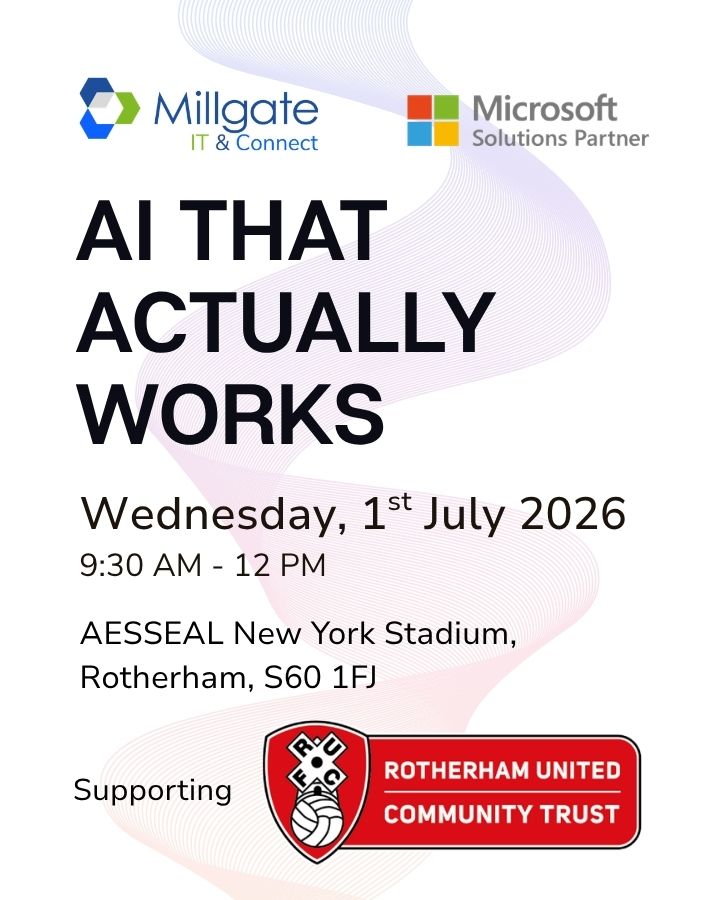 RUFC_CT's tweet photo. RUCT | NEW Networking Event!💻

Join Millgate IT and Rotherham United Community Trust for a networking event that shows what AI can actually do for your business today.

See six real world use cases focused on speed, simplicity and impact and get answers to some of your pressing AI questions. You'll also be able to choose one AI agent to take away and use with your team.

📍 AESSEAL New York Stadium, Rotherham
🕘 9:30am -12pm, breakfast included

Secure your place:
https://t.co/h3uiLUwAhg