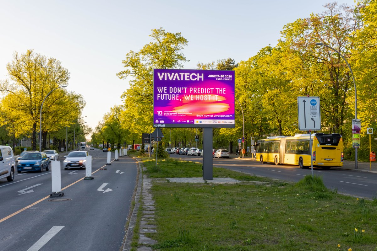 VivaTech's tweet photo. #VivaTech 2026 is showing up. Everywhere 🌍
Spotted in 🇧🇪🇩🇪🇮🇪🇳🇱… Europe's biggest startup &amp; tech event is making some noise!
Swipe to spot us near you!
📅  June 17-20. Get your pass! 👇
https://t.co/vcFh1vg54f
📸: @JCDecauxGlobal https://t.co/wplyBpFMSv