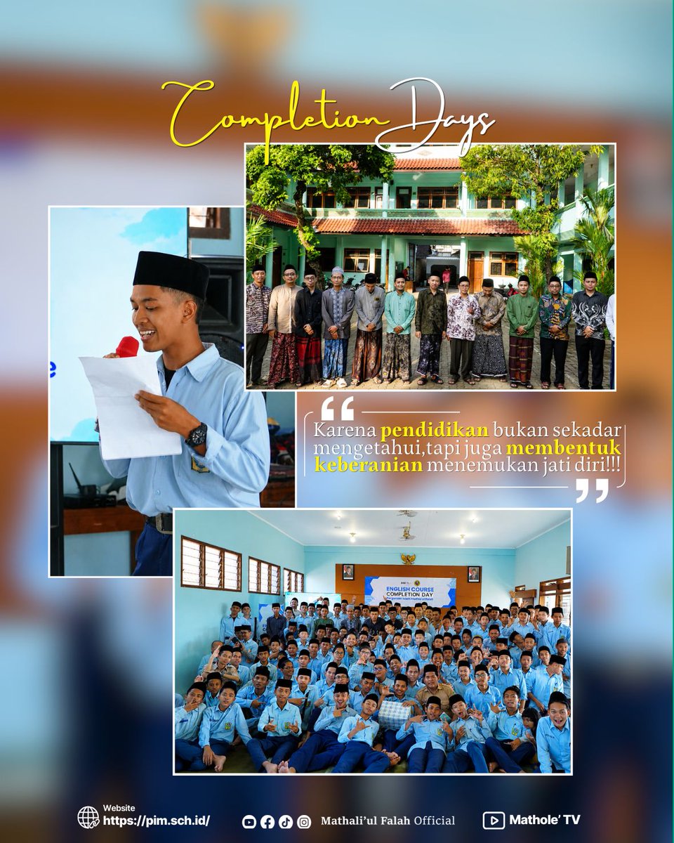 mathaliulfalah's tweet photo. Bukan sekadar menyelesaikan course, tapi tentang keberanian untuk tampil, mencoba, dan berkembang bersama. 🌟
See you on the next level, English learners! 📚✨

#mathaliulfalah #IdulAdha #santrikajen #EnglishCourse #matholekkajen https://t.co/ts6duWFUMI