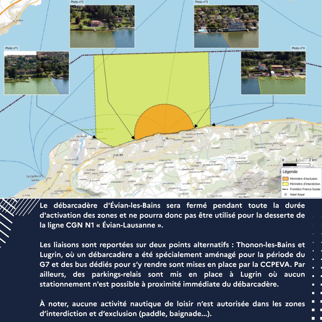 Prefet74's tweet photo. #G7 | Comment circuler à Évian-les-Bains pendant le Sommet du G7 ?

Retrouvez toutes les informations essentielles sur : https://t.co/4WsZMgUEGi

Plus d'infos ci-dessous ⤵️ https://t.co/suqbdXmHMJ