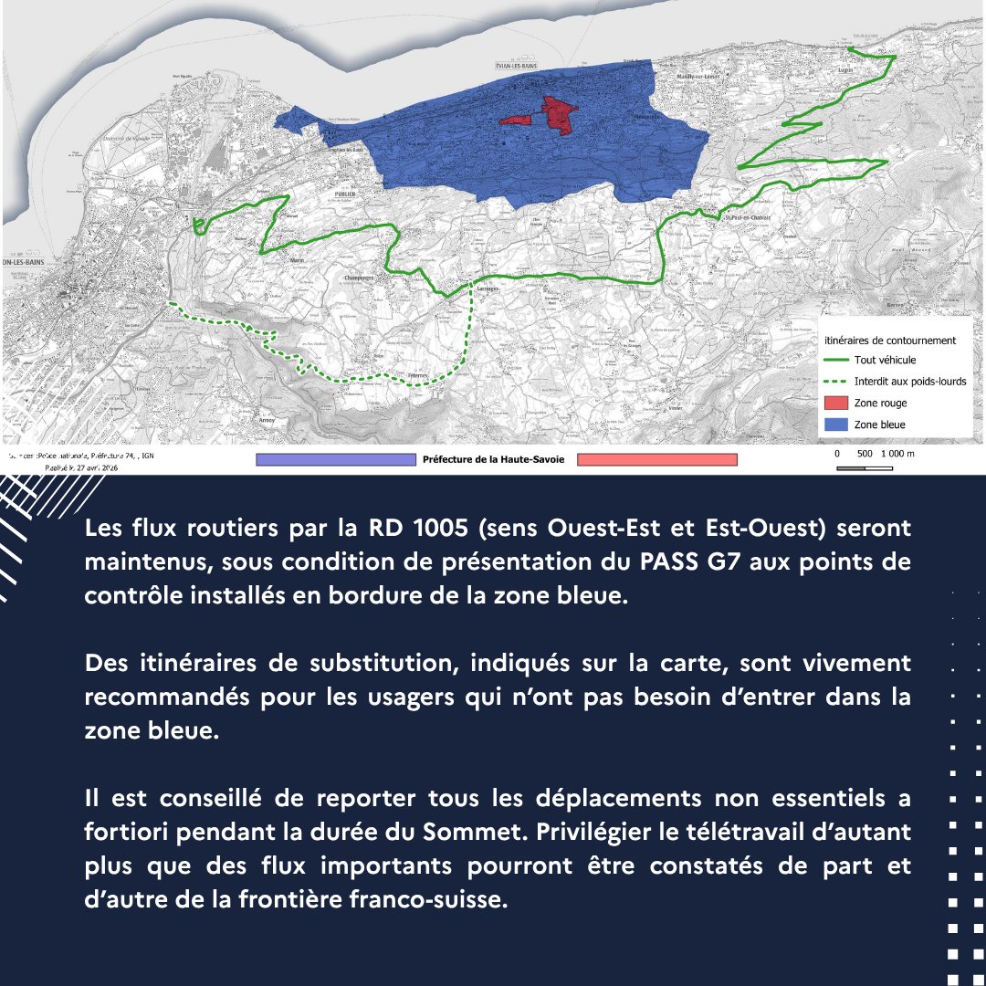 Prefet74's tweet photo. #G7 | Comment circuler à Évian-les-Bains pendant le Sommet du G7 ?

Retrouvez toutes les informations essentielles sur : https://t.co/4WsZMgUEGi

Plus d'infos ci-dessous ⤵️ https://t.co/suqbdXmHMJ