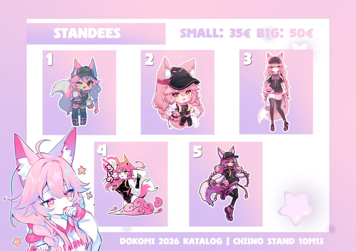 ChiinoVT's tweet photo. ✨ Dokomi Merch Katalog ✨

Damit ihr schon vorher stöbern könnt owo 💖
Ihr findet mich auf der Dokomi in Halle 10 • Stand M18!

Welchen Merch werdet ihr euch holen? :3

#dokomi2026 1/2 https://t.co/EDO8YX2Oko