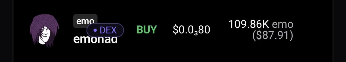 bemt68's tweet photo. Gmonad

Buy more 100k $emo

I currently hold 1m $EMO

Can I retire at age 30

Buy on @naddotfun 

@monad @EmonadCoin https://t.co/SJVZ8vxoQL