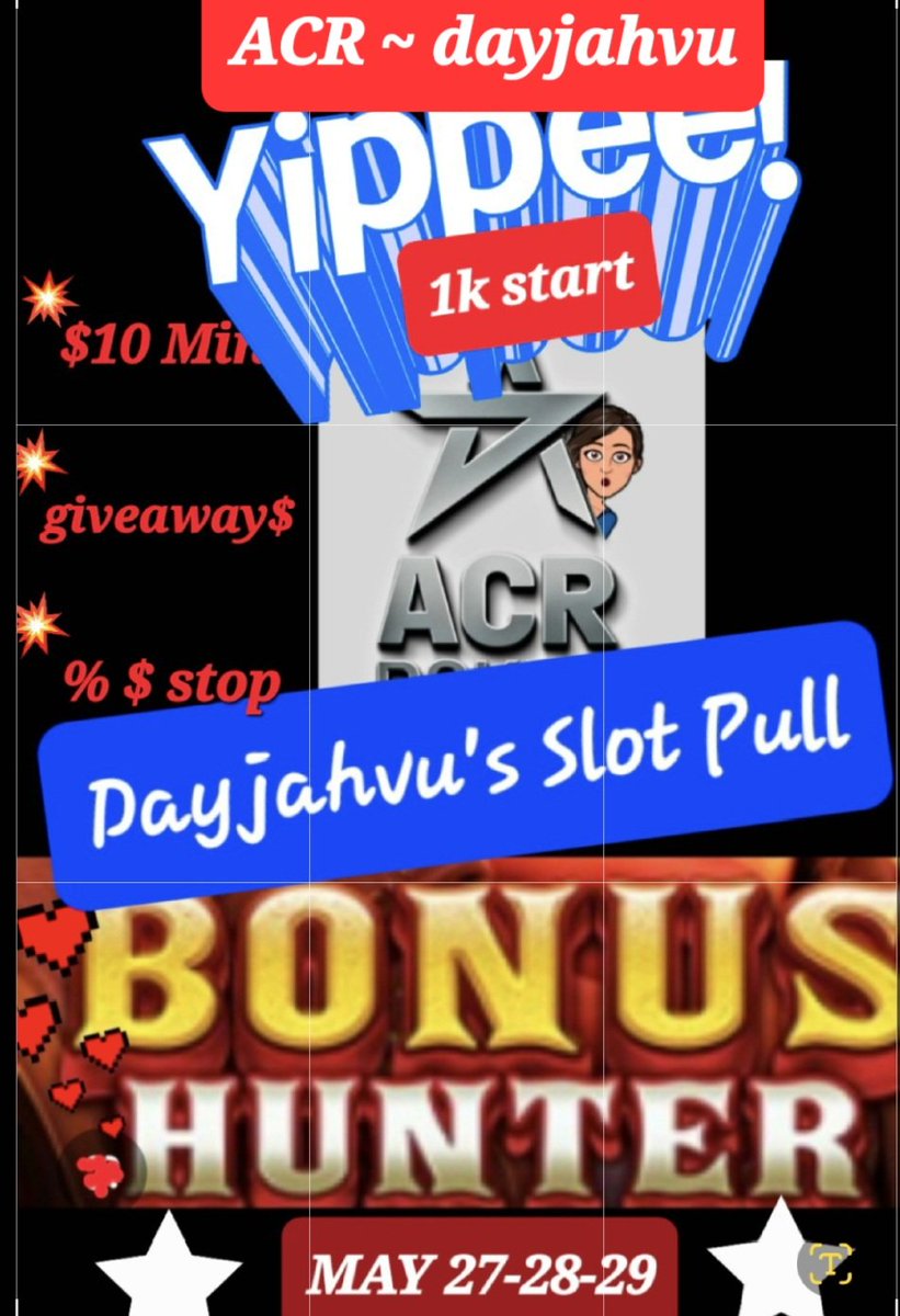 Dayjahvue's tweet photo. https://t.co/ql0jQEL3MP
🌟  Community Bonus Hunt 
🌟 10 minimum 
🌟 details during live stream 
🌟 this is for fun $$$ https://t.co/6toWpz1J2i