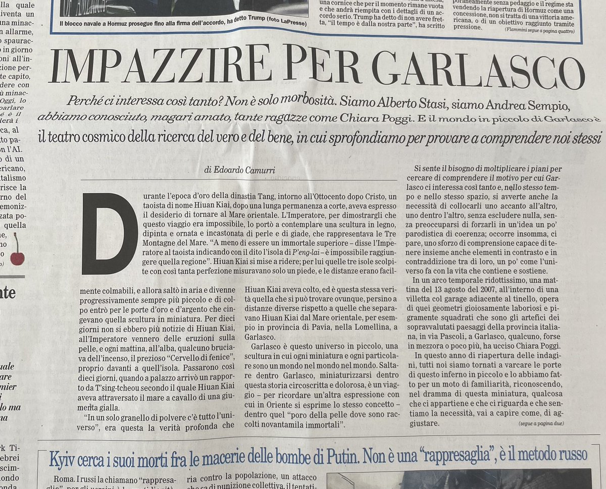 EdoardoCamurri's tweet photo. Ecco tutto l’articolo su #Garlasco che è uscito ieri su @ilfoglio_it . https://t.co/Jv548KvD8U