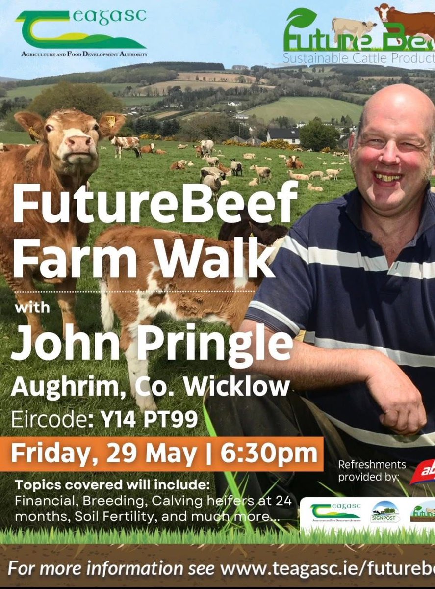 progressivegen's tweet photo. All roads lead to Co. Wicklow this Friday for in-depth and practical farm walk on the farm of John Pringle, Aughrim, Co. Wicklow,📍 Eircode: Y14 PT99

Promises to be a great evening — make sure to come along! https://t.co/R5bg9AFfT0