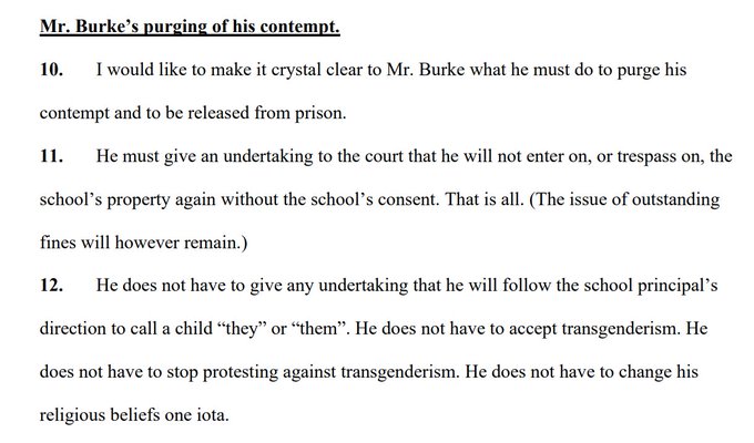 FauxMole's tweet photo. @indepdubnrth "When are people going to wake up!"
...and learn that Burke is in jail for refusing court orders to stay off the school that dismissed him *for abusive disruptive behaviour* - and that he would not spend even a day in jail he agreed to stay away https://t.co/eUuPD8Ks2U
