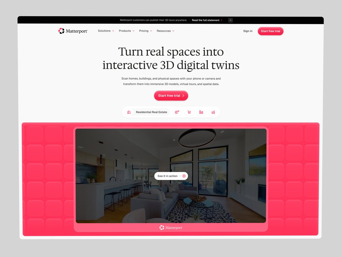 daniel_dev14's tweet photo. Hero Roast for Matterport 🔥

Simplified the message and made the value proposition clearer, Took their best selling point from sections below to the hero section so visitors could experience it immediately.

Clarity improved, and visitors understand the product’s value faster. https://t.co/pRhfZ47EZG