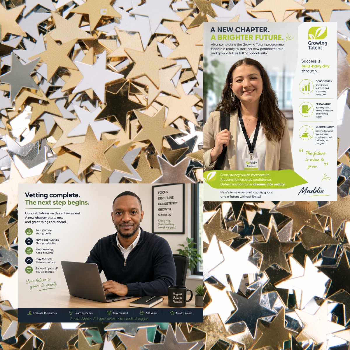 TheJJCLtd's tweet photo. What a month May has been!

Kassim &amp; Maddie completed Growing Talent. Finally their vetting is complete! Today they join their teams and start their new job which has the power to grow into amazing careers. https://t.co/bObhYOoq1y