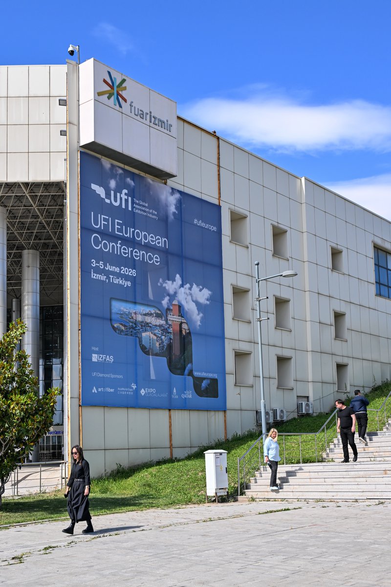 UFILive's tweet photo. ONE WEEK TO GO until we welcome +350 exhibition professionals to the UFI European Conference in İzmir.

👀 See you there?

🔗 LAST CHANCE to register: https://t.co/Lhd4CaJyEU

📅 3–5 June 2026 
📍 Hosted by @izmirfuarcilik

#ufi #ufeurope #IZFAS #fuarizmir #eventprofs https://t.co/tew5ER93ie