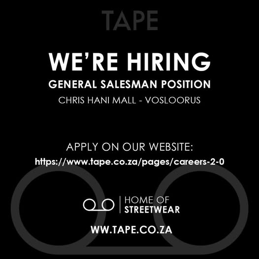 NthabelengDlam3's tweet photo. Chris Hani Crossing Mall

ikati liphumile esikhwameni 
TAPE is coming to Chris Hani Crossing Mall!
Apply for that salesman position!
#WalalaWasala #WhereElse? #HomeOfStreetwea https://t.co/ajTIpx3Ilk