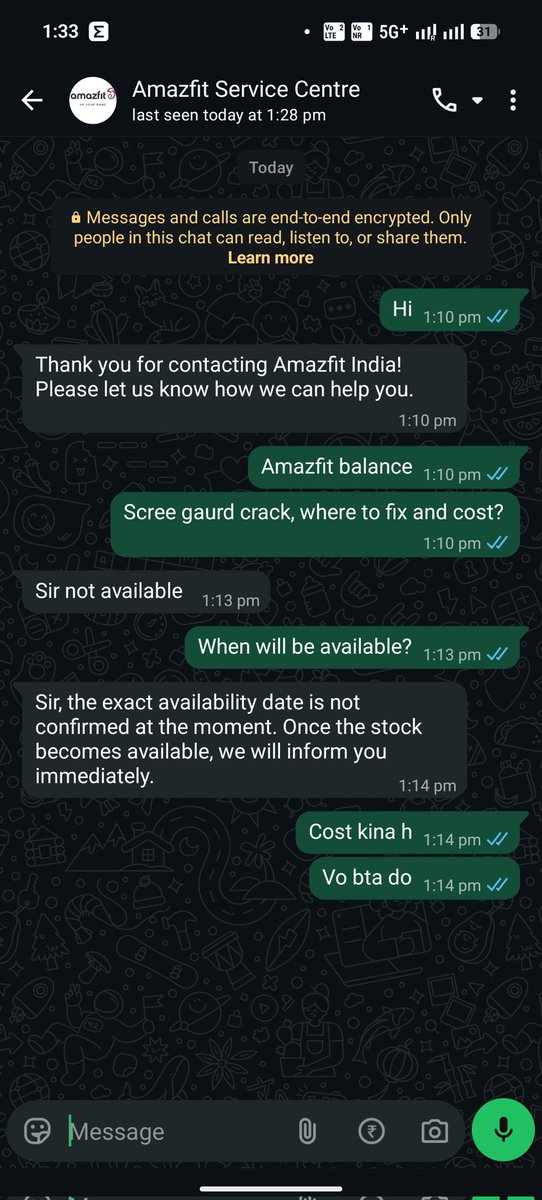 JaswalTapam's tweet photo. @AmazfitIN “Ignore is bliss” seems to be the approach your support team is following. I’ve asked a very simple query, yet no one is able to provide a clear answer. https://t.co/Ln6DM5UdZv