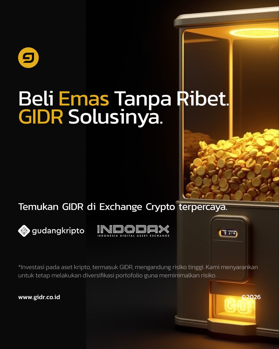 GOIDRofficial's tweet photo. Dari digital ke fisik, GIDR jadi emas nyata. May 2026 week 4 edition.

#gidr #rwa #gold #investment #physicalgold https://t.co/gwLcMAafh0