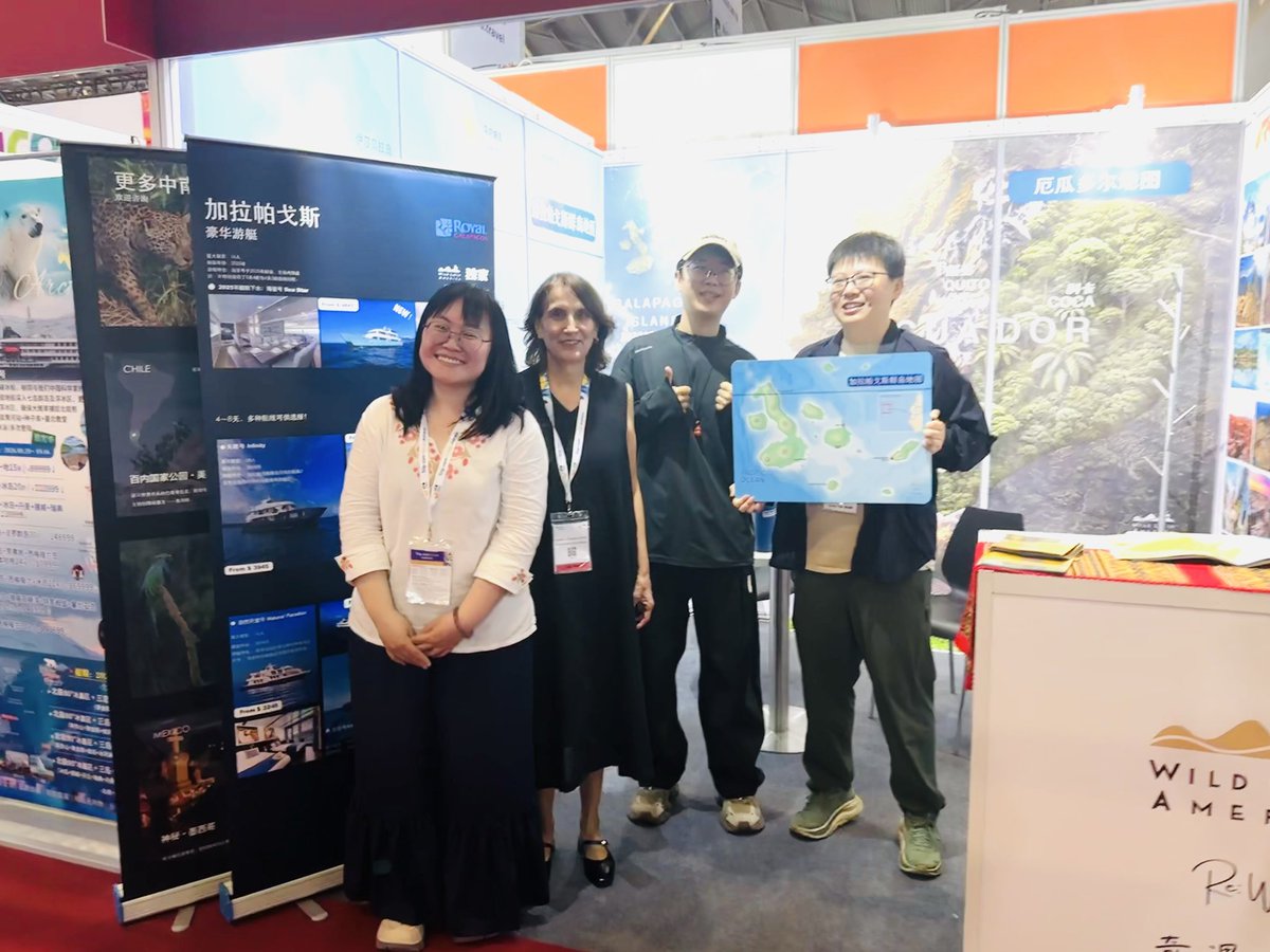 EmbajadaEcuChi's tweet photo. Se promueve el Ecuador en la Feria Internacional de Turismo ITB 2026 en China.

La Embajada del Ecuador promueve destinos emblemáticos del Ecuador, como las Islas Galápagos, la Amazonía ecuatoriana y sus ciudades patrimoniales en la Feria Internacional de Turismo 2026 en China. https://t.co/IIZ52yITDF
