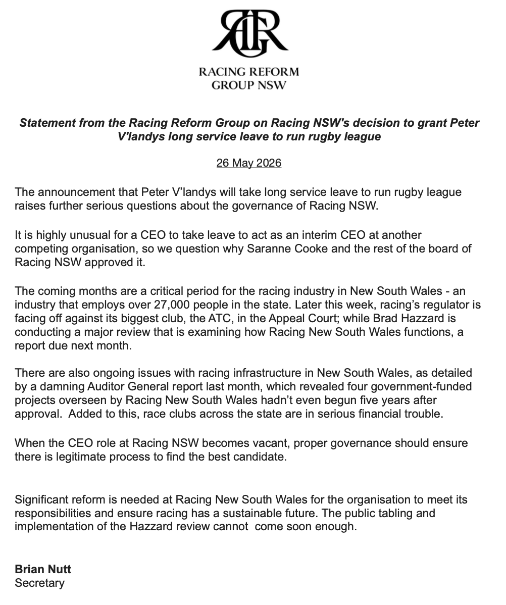 Racing Reform Group NSW tweet media