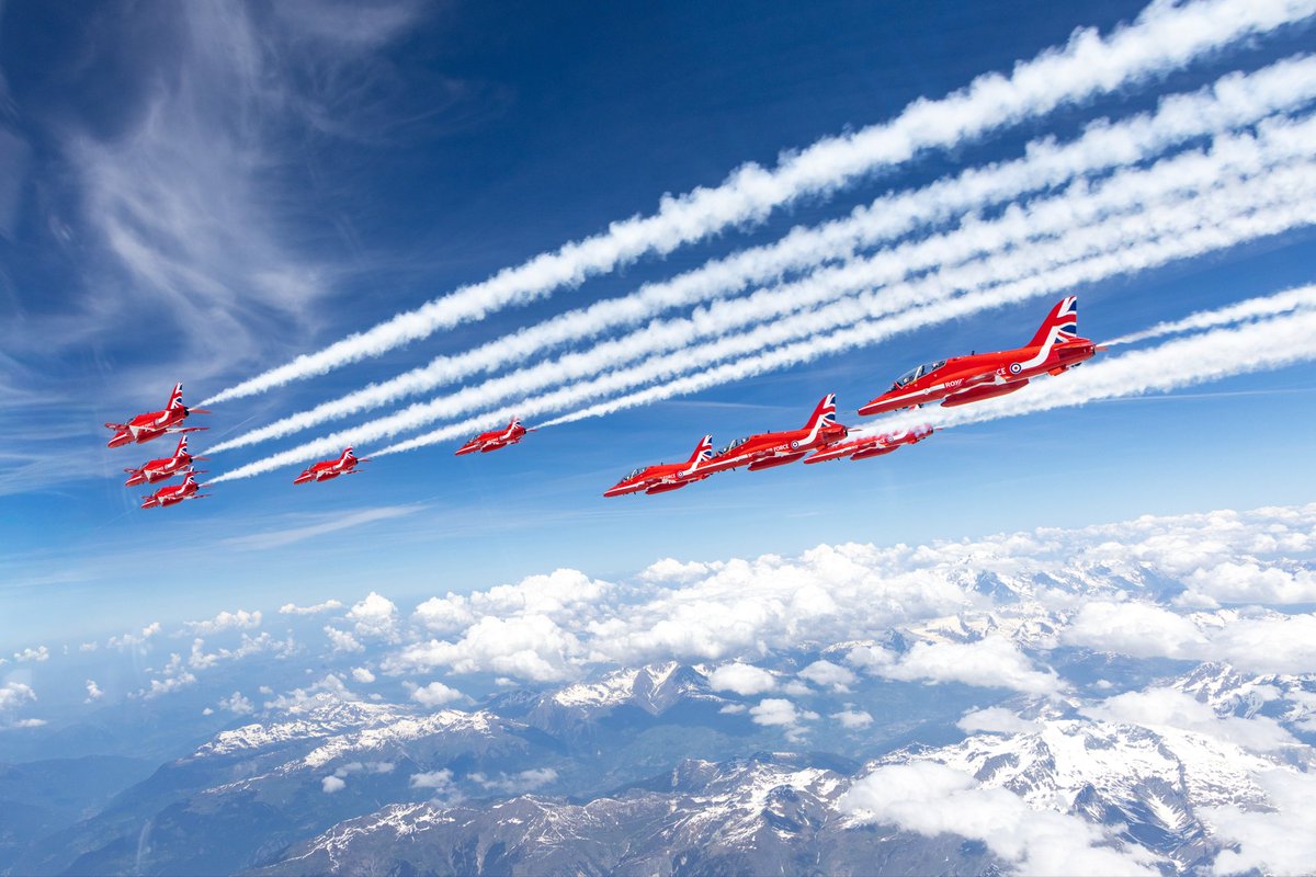 rafredarrows's tweet photo. The journey home: Images from the jets heading back to the UK from pre-season training in Greece, including with a final stop in Lyon, France. Always grateful for the continued logistical and overflight support from partners in mainland Europe. https://t.co/Smw0E3uEpB