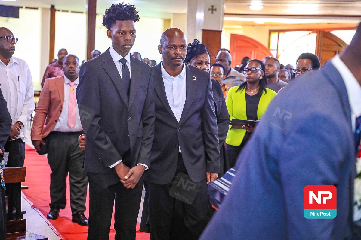 francis_isano's tweet photo. The CID director AIGP @Tom_Magambo together with his family at Our Lady of Africa Church Mbuya Parish Home for the Requiem Mass for his son Timothy Muganzi Magambo.

#NBSUpdates https://t.co/wKN6DPgeQO