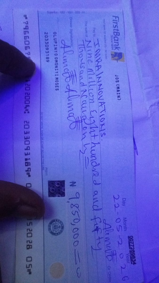 imran_services's tweet photo. To all business owners, please be careful out there ⚠️

Someone almost used a fake cheque of ₦9,850,000 to scam me.
Big thanks to @ProvidusBank for their quick action, and thanks to Almighty Allah for giving me the wisdom to stay vigilant and notice that the transaction was not genuine.

Scammers are everywhere these days. Stay safe and always verify transactions before releasing goods or making refunds.