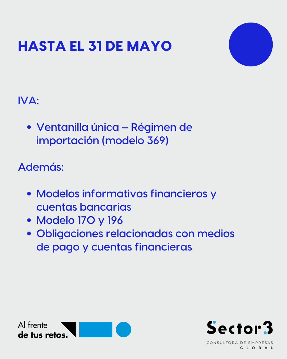 Sector3SAP's tweet photo. Mayo y junio concentran algunas de las principales obligaciones fiscales del año para autónomos, pymes y grandes empresas. https://t.co/4uJqoWobPQ