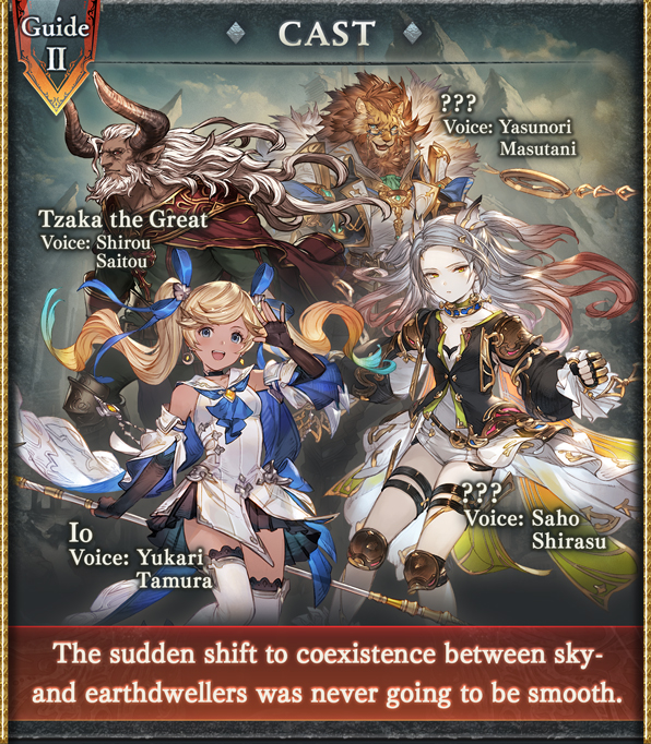 granblue_en's tweet photo. The in-game preview for The Ironfire Sky and the Firmament Below shows off two new cast members, including Io's Definitely-Not-New-Friend and an unnamed Wolvir(?)! https://t.co/dOVFcf4nQM