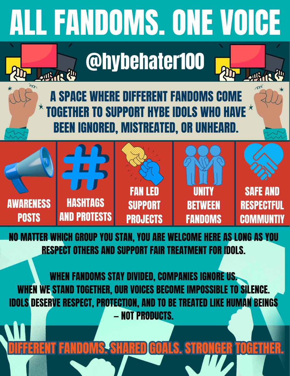_Crazy_Crystal_'s tweet photo. ‼️ EVERYONE ‼️ 
Let's connect with other fandoms for our idols, for their safety, protection, fair treatment.
@hybehater100 is here to unite fandoms please follow and support this account. 
We Need To Be United For Our Idols
#bts #txt #enhypen #cortis #illit #katseye #lesserafim https://t.co/4GwACc3JZF