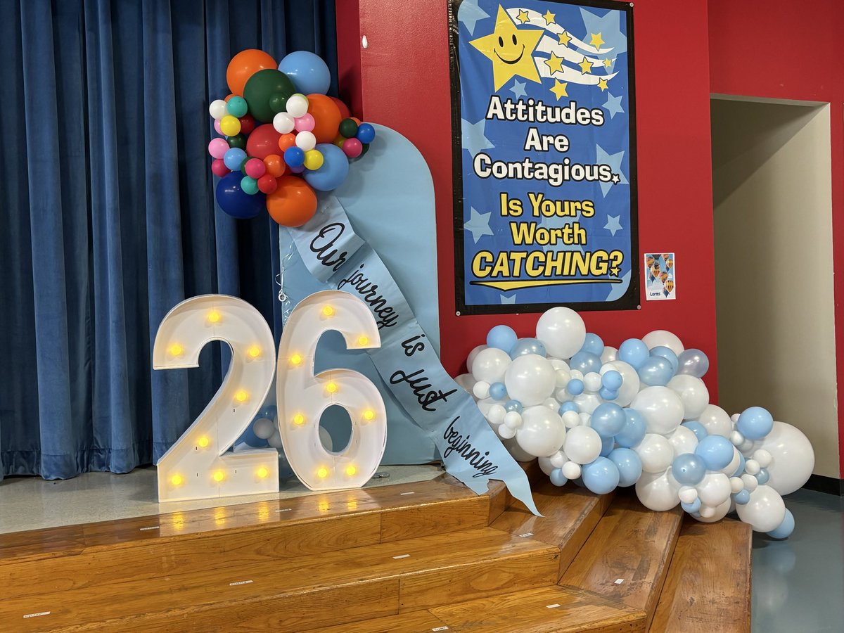 cbschick96's tweet photo. My last promotion/graduation season as a @HeflinHounds. The stage is beautiful, the kids are excited, and @TechTeacherMorg &amp; @TheTall_AP are set to MC. It’s going to be great! https://t.co/YyeWziU8MZ