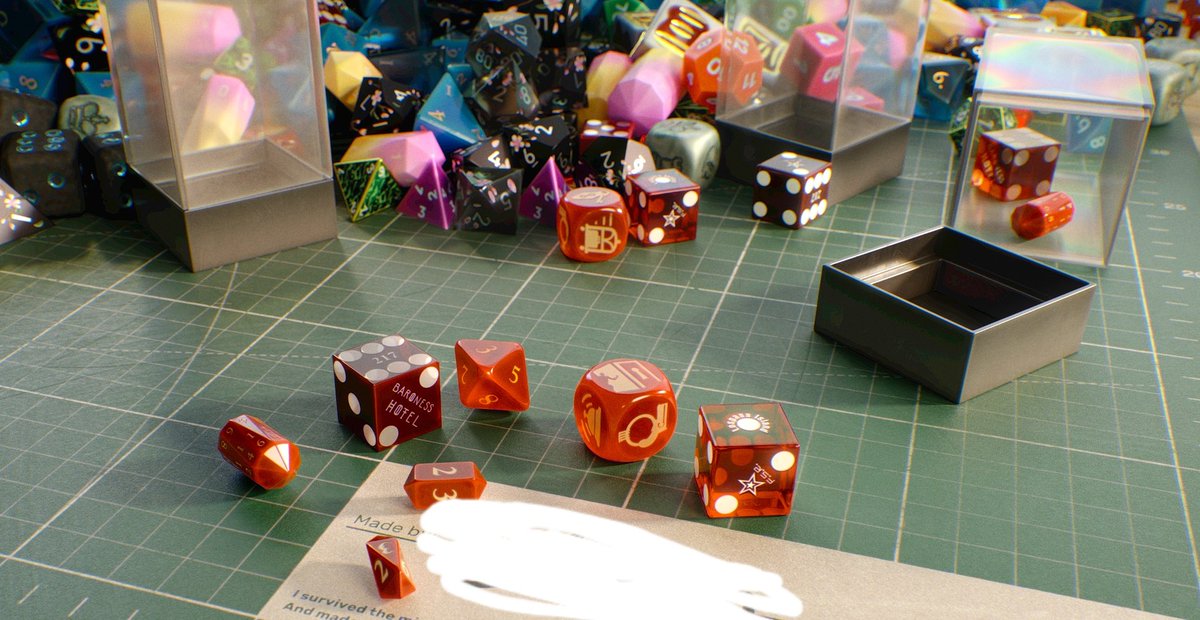 kujopher's tweet photo. My doorman deadlock themed dice models are finished! https://t.co/fUf8KpIjkx