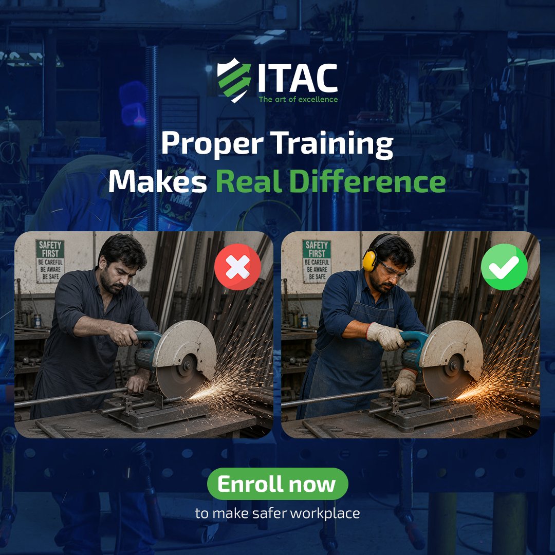 ItacSafety's tweet photo. Proper safety training can make the difference between risk and responsibility ⚠️✅
Invest in training today for a safer tomorrow.
📞 +971 50 4013200
📧 admin@itacsafety.com
🌐 https://t.co/70Ni5lY4ug

#ITACSafety #SafetyTraining #WorkplaceSafety #IndustrialSafety #SafetyFirst https://t.co/DvHalRhaRp