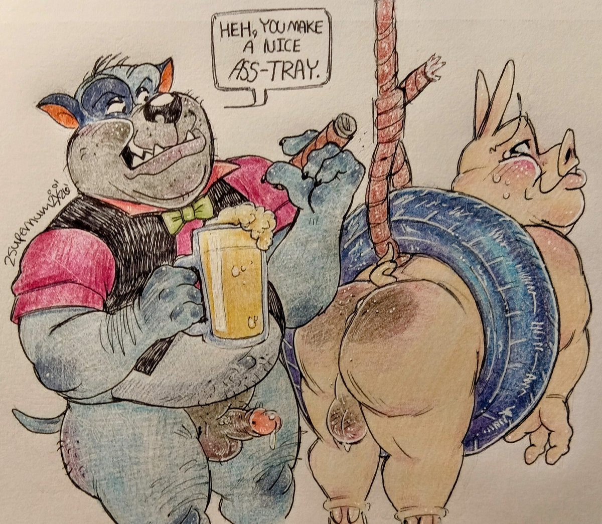 2supernum2's tweet photo. Just an idea that came from a conversation on @devilbird4 stream. Carface may have murdered his business partner, but gosh is he such a stud!
#art #fanart #furrart #Carface #alldogsgotoheaven #dog #pig https://t.co/kvC5nmEPwI
