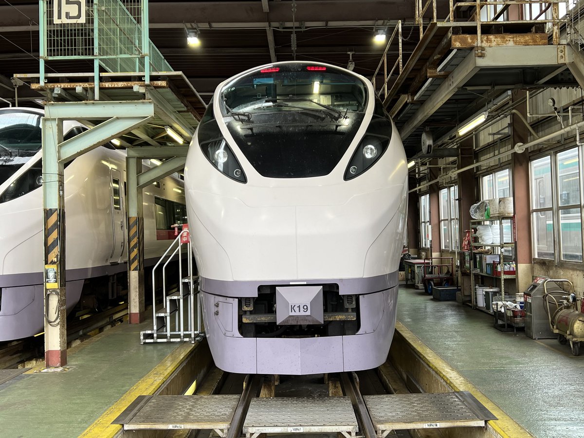 E653's tweet photo. E657系K19が郡山入場、改造の話しが出ているけど、昨年から入場しているK8はどうなったの？てっきりK8が改造種車だと思っていたけど
K19はお気に入りだったから残念 https://t.co/y3sEntCjTi