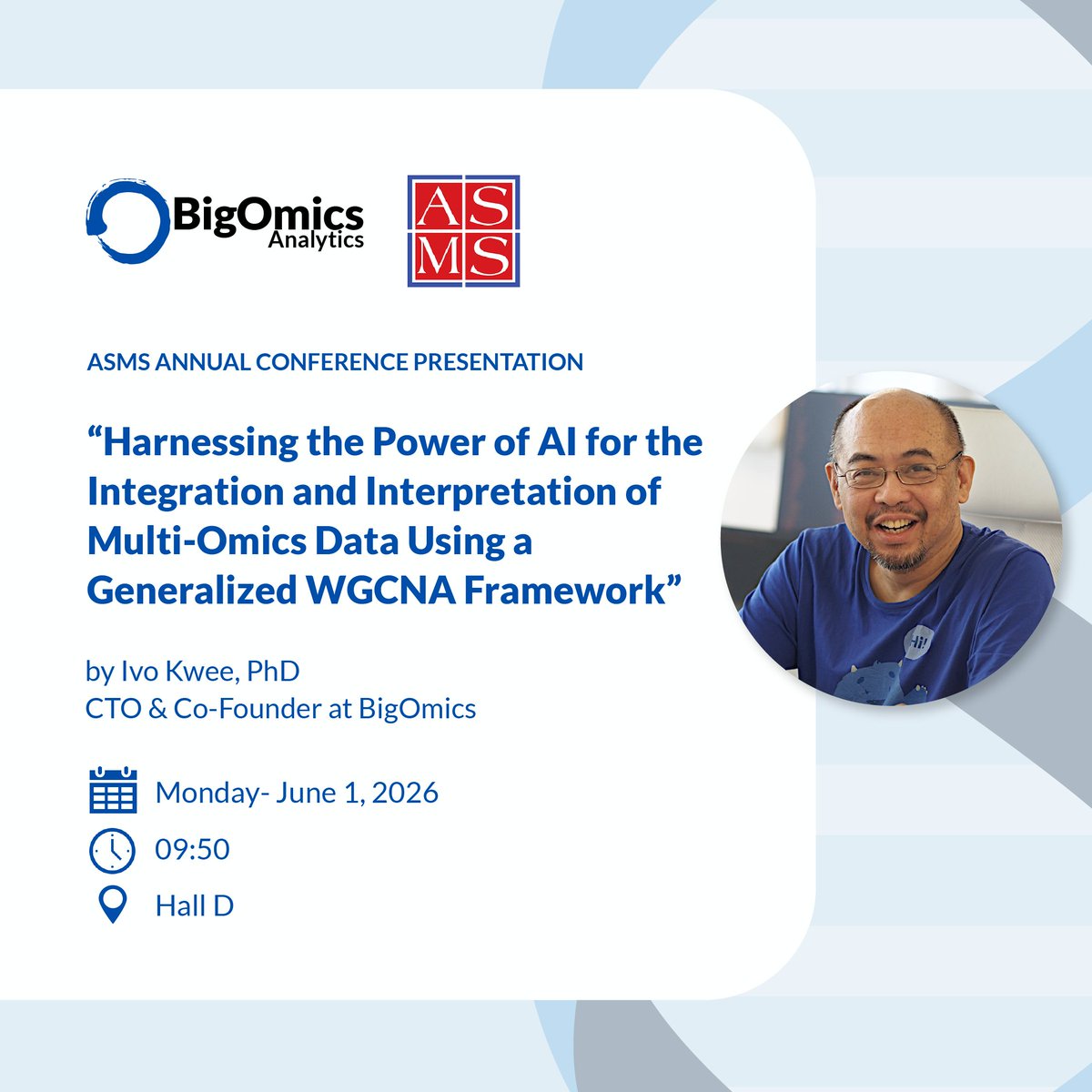 bigomics's tweet photo. Excited for our CTO's upcoming talk at ASMS to present a multi-layer WGCNA framework for integrating and interpreting #multiomics data, and show how AI can help turn complex results into clearer insights.

Let us know in the comments if you'd like to explore the details! 👀 https://t.co/KTaLkJXfHL