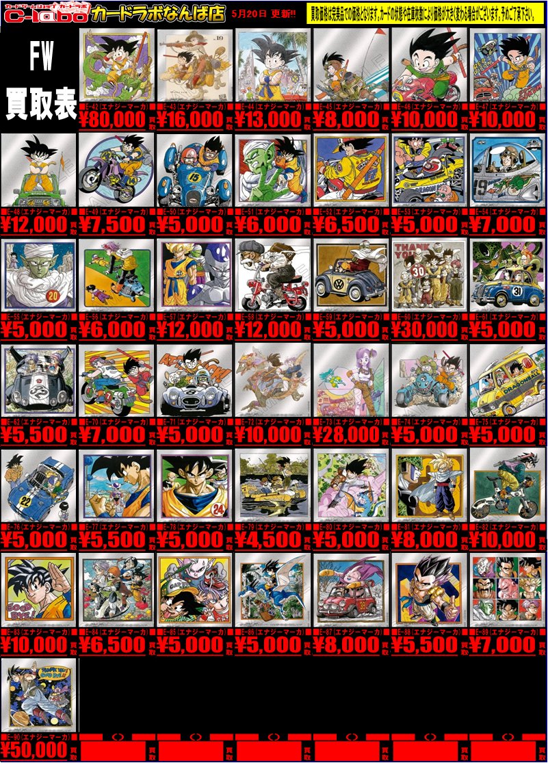 ドラゴンボールFW 買取情報】 #フュージョンワールド #エナジー