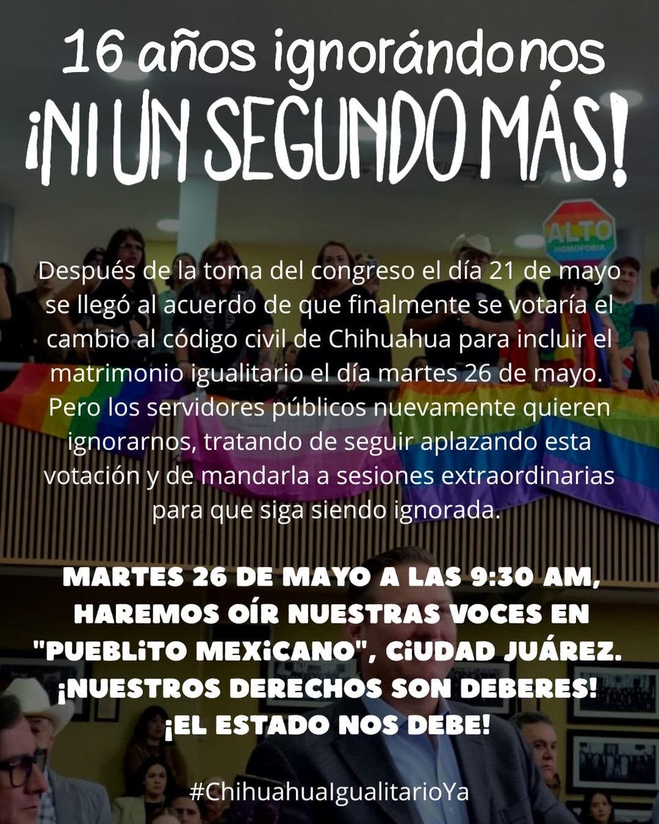 marce78rs's tweet photo. Mientras tanto en Chihuahua siguen dando carpetazo a la iniciativa para matrimonio igualitario #chihuahuaigualitarioYa https://t.co/xpphEDr81y