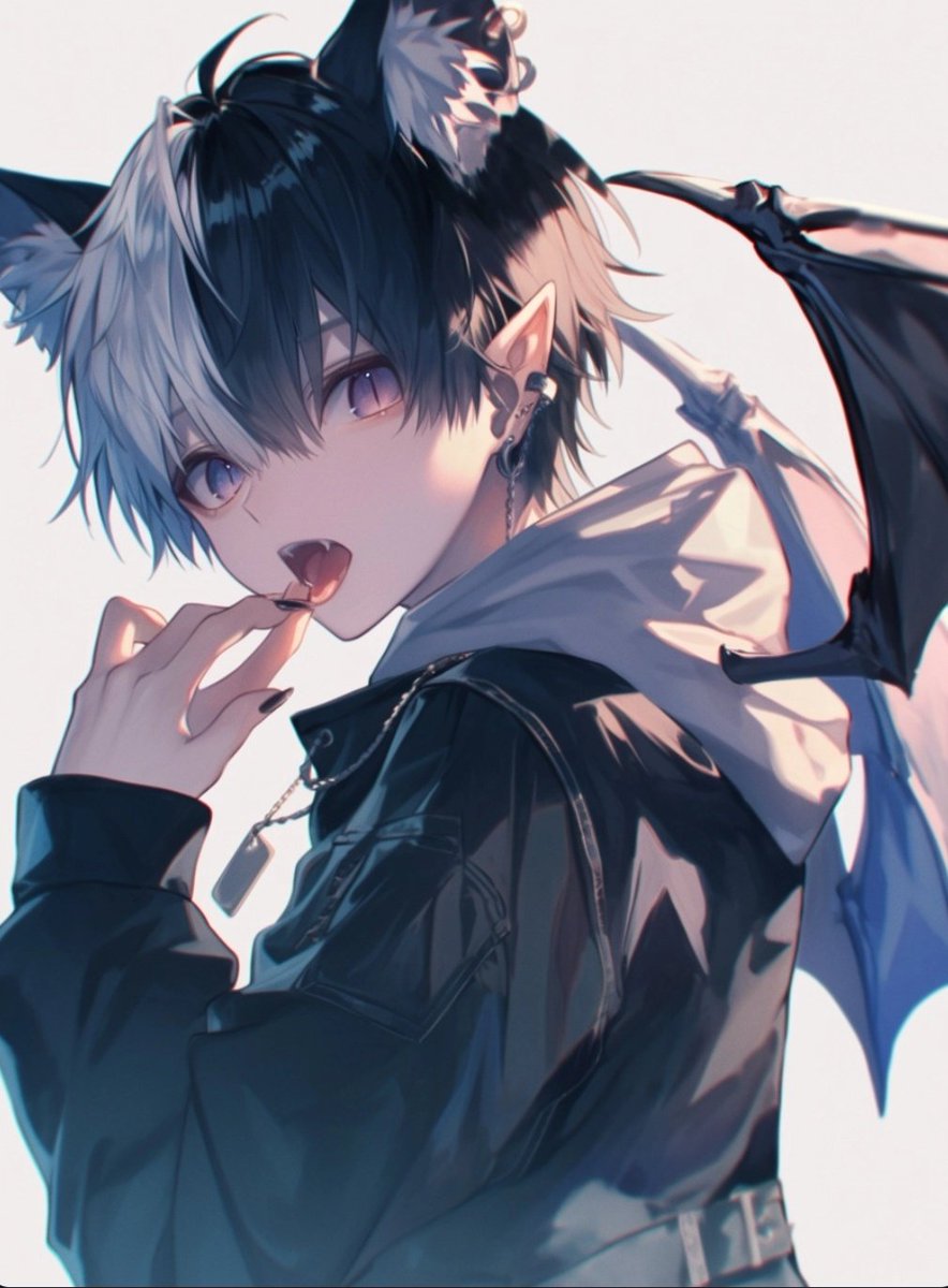AIイラスト #猫耳少年 #猫耳男子 #吸血鬼 #ドラキュラ #ヴァンパイア (2/3)