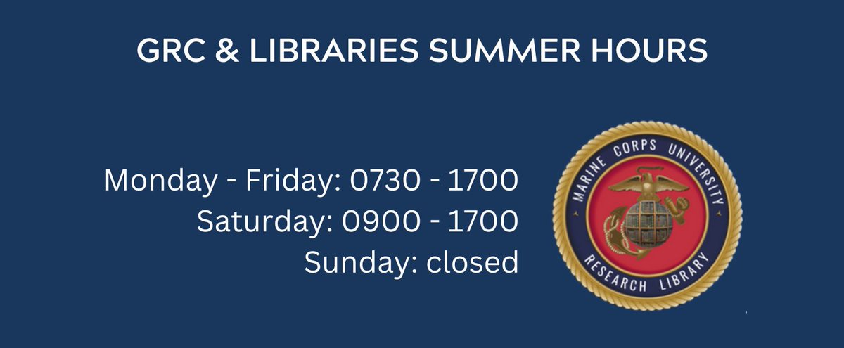 MCBQLibrary's tweet photo. Summer hours start today! https://t.co/kDjB327G1W