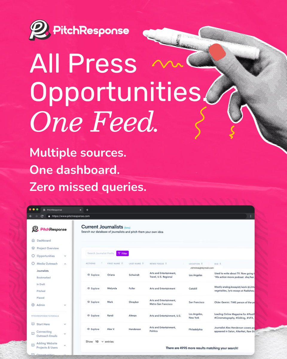 RocketHub's tweet photo. All your PR opportunities. One feed. 🧠
No more jumping between platforms discover, filter, and respond to every opportunity from a single dashboard.

Never miss a media mention again 🚀 https://t.co/Mf00emkyJO