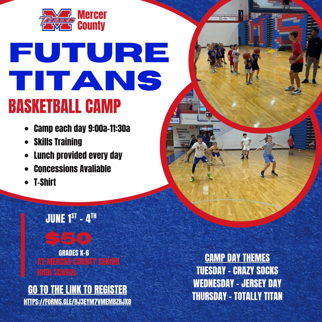 Lady_TitansBB's tweet photo. Last chance! This is the FINAL week to sign up for basketball camp and guarantee your camp T-shirt! Don’t miss out on a great week of skills, competition, and fun — get signed up today! https://t.co/rgNV1v6ysF
