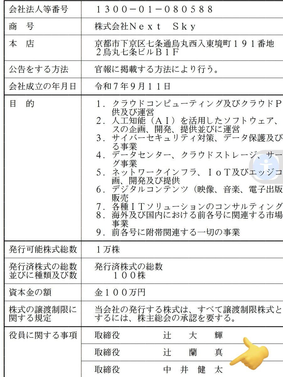 GCNrD0O3ThCKSJL's tweet photo. @sumomotaro11bc @poaroma 株式会社Next Lifeの中井健太氏と言えば、クリアースカイの辻󠄀大輝の会社の株式会社Next Skyの取締役でしたね。
ソラマネ/TwoocaからNext Skyは離脱しましたが、Next Skyの取締役の中井健太氏のNext Lifeは関与し続けるのですね。
#クリアースカイ
#中井健太
#NextSky
#NextLife
#Twooca
#ソラマネ https://t.co/dvIH8ns59K