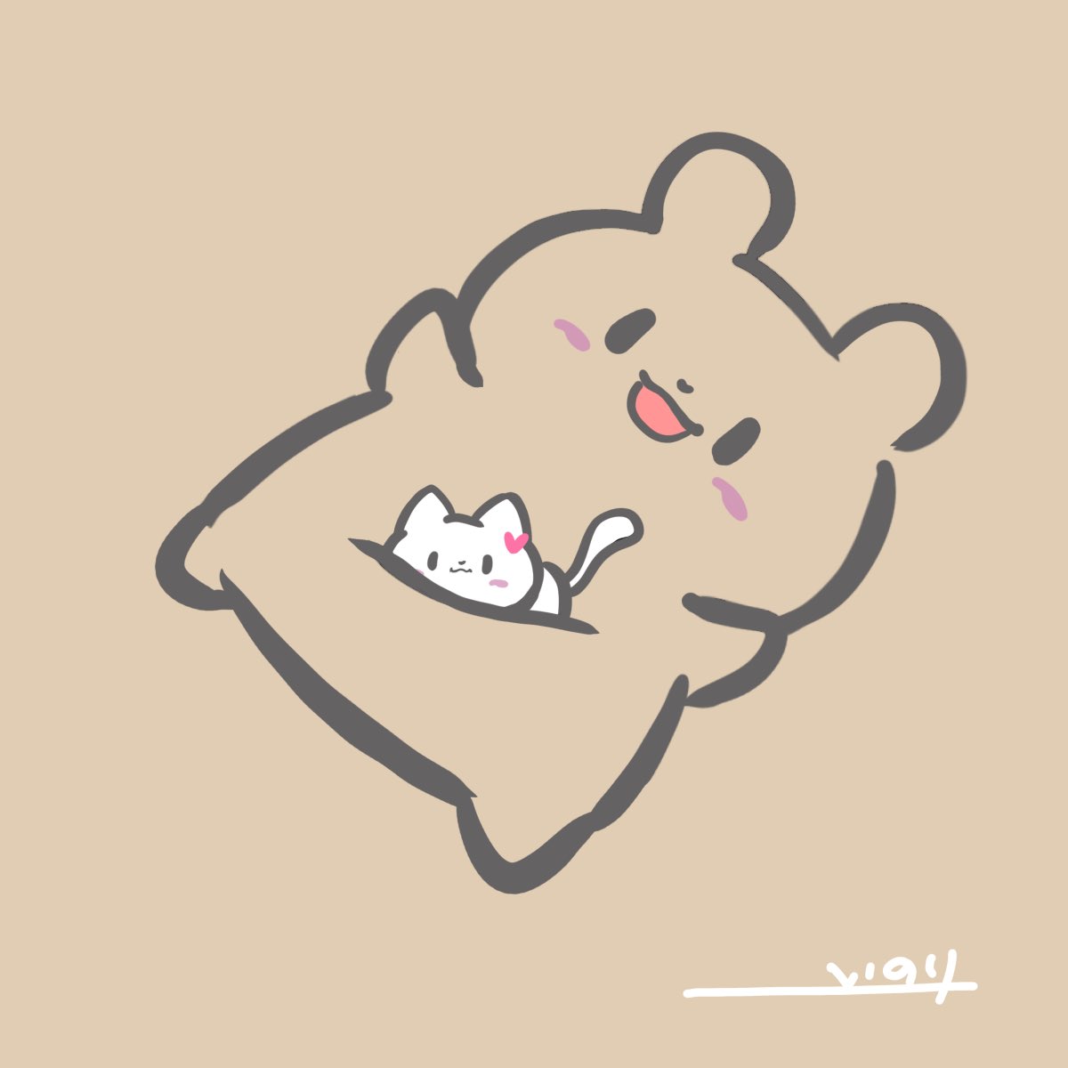 Inori_creation's tweet photo. くまてぃぶ のふかふかお腹が
心地よくて動けなくなる
小さな、ねこらん

#ゆるいイラスト #イラスト https://t.co/cIsD9djmN6