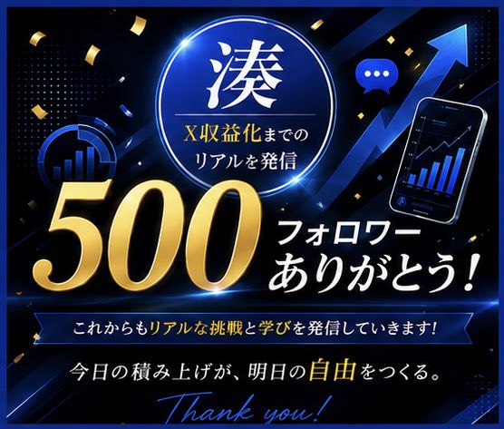 湊|X収益化までのリアルを発信 tweet media