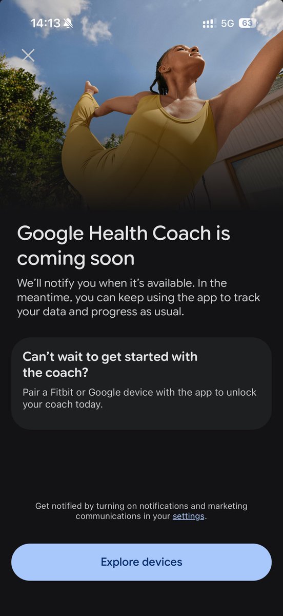 KriptoAlbino's tweet photo. @googlehealth Hello, I have a Fitbit Air, why I cannot use health coach? https://t.co/IYpZKemS7D
