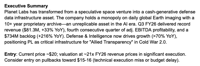zeroxkyle's tweet photo. Planet Labs is a fumble because I was too concerned with chasing short-term moves which left me capital constraint, and led me to selling core positions to fund the trades. (Rookie mistake)

Bad idea. PL is now up +8% pre-market and 2x since my initial note. GG! https://t.co/o2cVVVBV8e