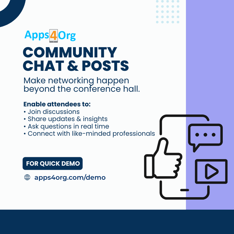 Apps4OrgCOM's tweet photo. Community Chat &amp; Posts

#Apps4Org #Conferenceapp #Communitychat https://t.co/fdoUQWzrui
