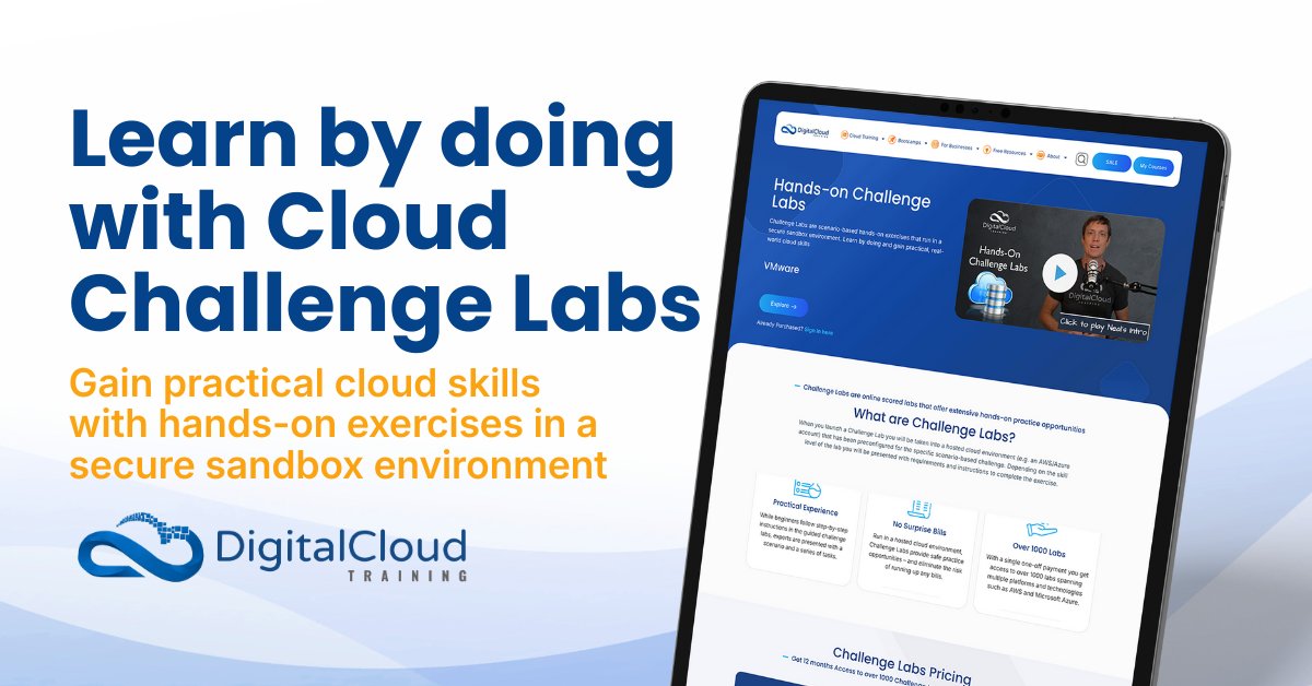 nealkdavis's tweet photo. 🎯 Want to build cloud skills and test your knowledge with zero risk of surprise bills? ☁️💰

Our Challenge Labs give you 12 months of access to 1,000+ hands-on exercises across #AWS, #Azure, #Linux, #Cybersecurity, and more.

👉 https://t.co/6MV09plhYn https://t.co/28k30cYfP4