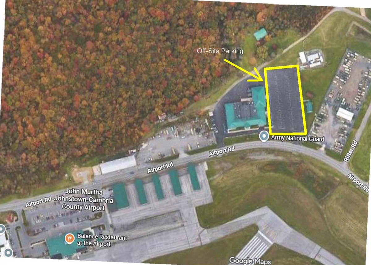 flyjohnstown's tweet photo. EVENT PARKING REMINDER 
There will be NO parking at the terminal for the Commemorative Air Force event.
 All event parking will be located at:
 Pennsylvania National Guard Lot
554 Airport Road
 FREE shuttle service will be provided to and from the event.
Please plan accordingly and allow extra time for parking and transportation. We look forward to seeing you there!