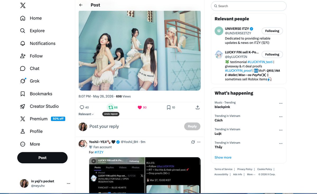 in yeji's pocket tweet media