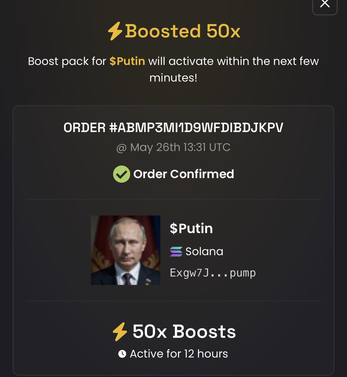 Putin tweet media